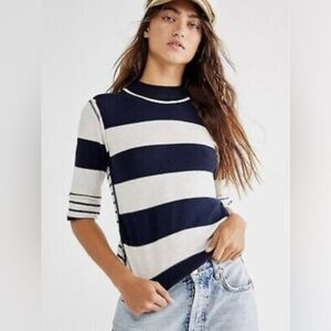 Free People We the Free Raleigh Elbow Sleeve Cotton T-Shirt